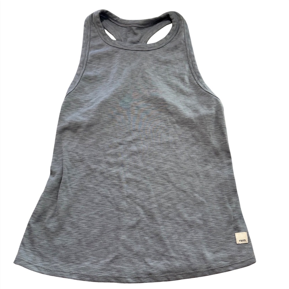 Vuori Womens Heathered Grey Ribbed Racerback Active Tank Top Size M